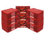Six Sigma Non-woven Fabric Checks Clothes Wardrobe Organiser Set with Transparent Window and Zip Clothes Storage Bag Ideal for Lehenga, Suit, Dress and Saree Packing Covers (Red and Black, Pack of 9)