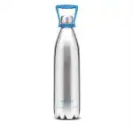 Milton Silver Stainless Steel Duo 2200 Thermo 24 Hours Hot And Cold Water Bottle With Handle, 2.02 Liters
