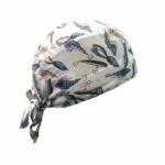 Febris Scrub Cap White Fishes Pattern