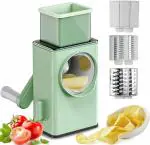 Kunya Rotary Vegetable Slicer - Round Mandoline Slicer, Grater Shredder Salad Make