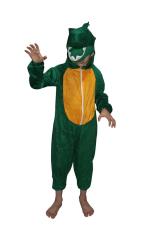 Kaku Fancy Dresses Dinosaur Wild Animal Costume For Kids - Green, 7-8 Years | Animal Fancy Dress For Boys & Girls