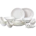 cello Pack of 33 Opalware Imperial Winter Frost Opalware Dinner Set (White, Microwave Safe)