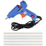 Gunstick NEW BLUE MINI HOT GLUE GUN 20 WATT ON OFF SWITCH AND INDICATOR WITH ONLY 5 STICKS