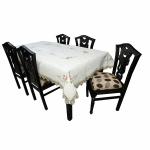 MONKDECOR Embroidery Design 2 Seater Rectangular Center Table Cover (Size-40x60 Inches) Cross Stich Gold & Pink