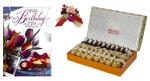 Feastive Celebrations Bikanervala Mithai Exotica, Flower Spray And Birthday Greeting Card, 1000 Gm