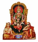 Vils Goddess Sri Kanchi Kamakshi Bala Tripura Sundari Adhi Sankarar Maha Periyava Divine Holy Blessing Wood & Plastic Photo Frame Cutout with Backstand for Pooja/Gift (6 inch X 8 inch)