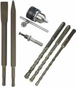 Inditrust SDS-Plus Flat Chisel & Point Bit Set Rotary Hammer Drills, 6/8/10mm x 160mm