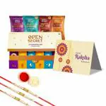 Open Secret Rakhi Dryfruit Gift Pack - Gift Box, Dryfruits, Rakhi, Rakhi Card, Roli and Chawal