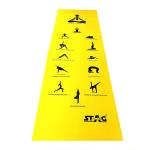 Stag Yoga Mantra Asana Yellow Mat (8 mm) With Bag | Home and Gym Use for Men and Women | With Cover | For Yoga, Pilates, Exercises