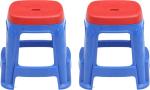 AVRO Furniture Red Blue Double Color Plastic Stool 2 Pcs