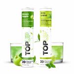 TopUp Organic Japanese Ceremonial Matcha Green Tea for Energy & Focus |Antioxidants for Skin, Dark Circles & Reduce Weight| Green Apple,Lime & Mint Flavor (40 Effervescent Tablets Combo)