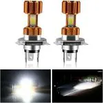 A4s Automotive and Accessories Golden and Silver H4 Missile Projector LED Headlight Bulb High Low Beam Cree Driving Drl Light Pack of 2