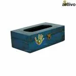 Artlivo Blue Solid Wood POPART Sapphire Tissue Box