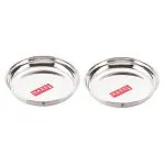 HAZEL Premium Steel Serving Plate Set of 2, 19 cm X 2 cm 650 ml