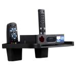 LAZYwindow Black Pvc Set Top Box Stand With 2 Remote Holder