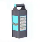 SHREE HARI ENTERPRISE 4 in 1 Smart Vegetable Grater Cum Slicer ABS and Stainless Steel Four Sided Boxed Grater with Handle Chopper Fruit Slicer Dicer Potatoes Peeler Attach 4 Blades(Multicolor, 1 Set)