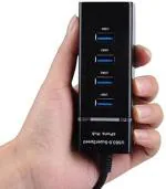 Cable Connector USB Hub High Speed USB 3.0 Hi-Speed 4 Port Hub Data Transfer for Laptops,Computers,Mobile Phones and More USB Devices Black