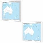 GO WOO SMALL - 100 AUSTRALIA POLITICAL OUTLINE MAP FOR SCHOOL and SMALL - 100 AUSTRALIA PHYSICAL OUTLINE MAP FOR SCHOOL | Combo of 2 maps |Australia outline maps