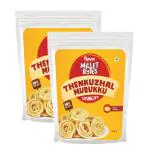 Manna Millet Bytes Thenkuzhal Murukku | Namkeen Indian Snacks with Real Butter, 300 g (150g x 2 Packs)