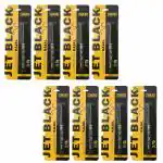 OCTAVIA BEAUTY Jet Black Myra Beauty Waterproof Kajal Stick | Pencil Kajal for Women | Instance Black Matte Waterproof Smoudge Proof Kajal | Yellow | Pack of 8