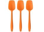 P-Plus International Heat-Resistant Baking Spoon Spatulas, Colorful Silicone Kitchen Utensils - Nonstick Cookware Orange set of 3