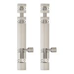 Atom Heavy Duty 6-inch Joint-Less Tower Bolt for Wooden and PVC Doors for Home Main Door/Bathroom/Windows/Wardrobe - Pack of 2 (Finish Silver Satin)