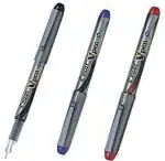 Pilot V Pen Fountain | Tip Size - 0.5MM | Stainless Steel Nib for Free Flow Writing | Ink Colour - 2 Blue, 2 Black and 2 Red | Pack of 6