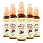 Habibs Onion Hair Oil for Hair Fall Control & Helps Promote Hair Growth Breakage Boosts Healthy Hair Growth with rosemary Oil 100 ML Pack of 5
