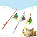 Western Era 47 Cm Cat Feather Toy Teaser Stick For Play And Training For Cat Kitten Puppy