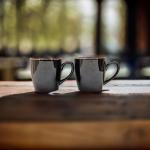 STOREPEDIA Solid Black Color With Golden Line Tea, Coffee Mugs, Cups Pack of 2