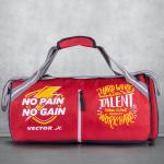 Vector X No Pain Gym Duffel 22L Sports Bag for Men and Women Polyester | Large Compartment | Front Utility Pocket | Durable Base | Adjustable Shoulder Strap