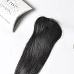 The Indian Extension Company Single Clip Real Human Hair Straight Side Covers Up Patches Extension For Women Girls 18 Inches, Natural Black
