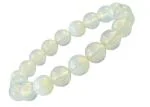 Feel Touch Mart Opal Stone Bracelet For Women Crystal White Opal Stone Bracelet For Men All In One Purpose Genuine Round Shape Beautiful Dudhiya Pathar Adjustable Non Heated Stone