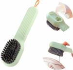 Sheppits Soap/Shampoo Dispensing Shoe Cleaning Brush With Handle | Scrubbing Refillable Washing Shoe Brush For Shoes Clothes Cleaning