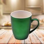 Kookee Ceramic Coffee or Tea Mug with handle Matt Green Print
