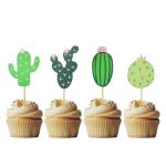 Festiko 24 Pcs Cactus Cupcake Toppers For Mexican Fiesta Themed Party Birthday Party Wedding Party Decorations