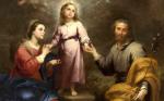 Elegance Jesus Christ Holy Family Canvas Painting For Home Decoration - 38.75 X 24 Inch