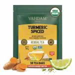 VAHDAM - Organic Spiced Turmeric Tea - 50 Herbal Tea Bags | Blend of Turmeric Powder & Fresh Spices | Herbal Tea for Weight Loss |Green tea for weight loss