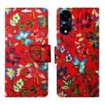 A D Enterprises Red Pattern Flip Cover for ITEL P55 5G | Magnetic Case | Shock Absorbent | Flip Cover ITEL P55 5G