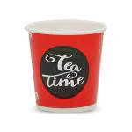 LK Paper Cup Crafted With 100% Paper Coffee Time Disposable Nature-Friendly Coffee And Tea Cups For Party, Hot and Cold Beverages (Pack of 100, Red, 130ML)