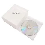 Shining Zon CD DVD Case Cover Organizer Records Soft Non-Woven Material Double-Sided Refill Plastic Storage Binders Disc Case (White) (Pack of 500)