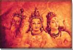 Surmul Multicolor Sunboard Medium Lord Tridev Brahma, Vishnu, Mahesh Gods Adhesive Sticker