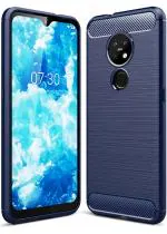Golden Sands tpu armor shock proof back case cover for nokia 6.2 / nokia 7.2 (charcoal blue) - Blue; Gold