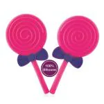 BeeBaby Soft Silicone Lollipop Shape Teether for Infant / Baby. Teething toy with textured surface to massage gums. 100% BPA FREE | 100% Food Grade Silicone | Bendable and Fexible. (Pink) 3 Months + (Pack of 2)