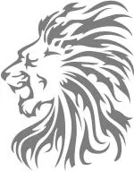 Lanstick Vinyl Black Hairy Lion Roaring Face Image Self Adhesive Wall Sticker24 inch