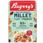 Bagrry's Healthy Crunch Millet Muesli, 500 GM | Almond 'N' Raisins | 51% Oats & Millets | No Added Preservative | 0% Refined Sugar | Multi-Grain Breakfast Cereal |Californian almonds | Crunchy Muesli