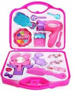 Enorme Beauty Suitcase Pretend Play Makeup Accessories Girl Make Up Kit Toy Set- Pink