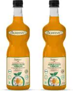Ogreeny Apple Cider Vinegar With Mother And Garlic,Ginger,Lemon, 750 ml Each (Pack Of 2)