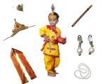 Kaku Fancy Dresses Krishna Costume for Kids | Kids Krishna Dress for Janmashtami/Kanha/Krishnaleela/Mythological Character Krishna Fancy Dress Costume for Boys/Girls - Yellow (2-3 Years)