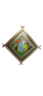 SAI SAMARTH ARTS Handmade Square Bamboo Palm Leaf Photo Frame with Glass 10 x 10 inch
